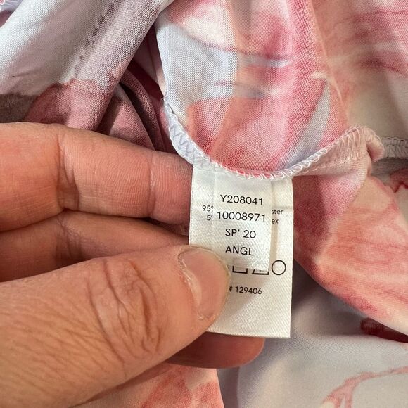 Venus light blue floral short puff sleeve grommet cutout waist summer party dres - Picture 10 of 13